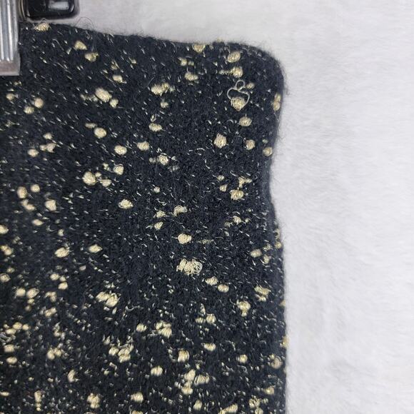 Ann Taylor XL Knit Pull On Midi Skirt Black Gold Metallic Party Holiday Office - Picture 3 of 8